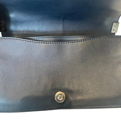 Chanel Navy Blue Tweed Multi-Strand Chain Le Boy Flap Bag - Limited Edition
