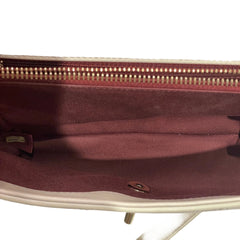 Chanel White Chevron V-Stitch Calfskin Envelope Flap Bag - Gold Hardware