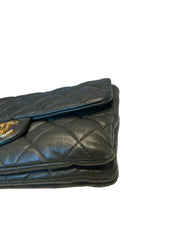 Chanel 22K Dark Green Lambskin Mini Flap Bag with Adjustable Gold Ball