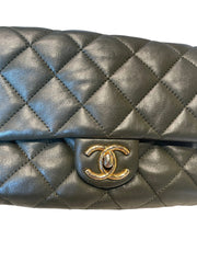 Chanel 22K Dark Green Lambskin Mini Flap Bag with Adjustable Gold Ball