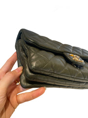 Chanel 22K Dark Green Lambskin Mini Flap Bag with Adjustable Gold Ball