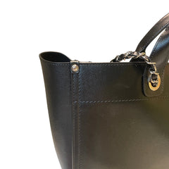 Chanel Black Grained Calfskin Studded Deauville Tote - Large Shopping Bag