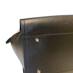 Chanel Black Grained Calfskin Studded Deauville Tote - Large Shopping Bag