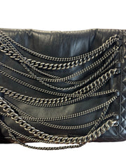 Chanel Large Le Boy Bag - Black Calfskin with Multi-Strand Draped Chains