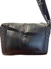 Chanel Large Le Boy Bag - Black Calfskin with Multi-Strand Draped Chains