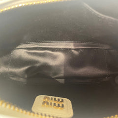 Miu Miu Matelassé Nappa Leather Top Handle Bag - White (Mini Bowling 20cm)