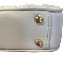 Miu Miu Matelassé Nappa Leather Top Handle Bag - White (Mini Bowling 20cm)