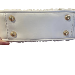 Miu Miu Matelassé Nappa Leather Top Handle Bag - White (Mini Bowling 20cm)