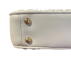 Miu Miu Matelassé Nappa Leather Top Handle Bag - White (Mini Bowling 20cm)
