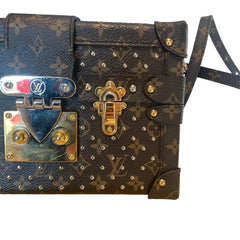 Louis Vuitton Petite Malle Monogram Canvas Studded Trunk Bag