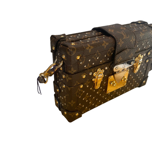 Louis Vuitton Petite Malle Monogram Canvas Studded Trunk Bag