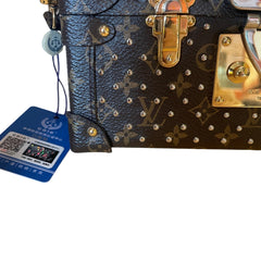 Louis Vuitton Petite Malle Monogram Canvas Studded Trunk Bag