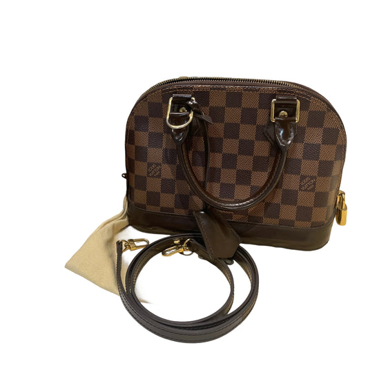 Louis Vuitton Alma BB Handbag - Damier Ebene Canvas with Shoulder Strap