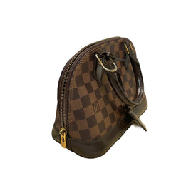 Louis Vuitton Alma BB Handbag - Damier Ebene Canvas with Shoulder Strap