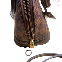 Louis Vuitton Alma BB Handbag - Damier Ebene Canvas with Shoulder Strap