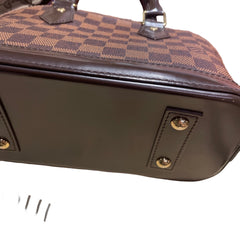 Louis Vuitton Alma BB Handbag - Damier Ebene Canvas with Shoulder Strap