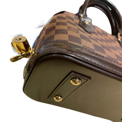 Louis Vuitton Alma BB Handbag - Damier Ebene Canvas with Shoulder Strap