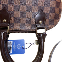 Louis Vuitton Alma BB Handbag - Damier Ebene Canvas with Shoulder Strap