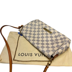 Louis Vuitton Favorite MM Damier Azur Canvas Crossbody Bag