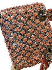 Rare Mini Lady Dior Bag - Coral Satin with Full Beading & Alligator Handles