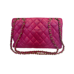 Vintage Chanel Classic Medium Double Flap Bag - Fuchsia Pink Lambskin (26cm)