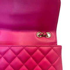 Vintage Chanel Classic Medium Double Flap Bag - Fuchsia Pink Lambskin (26cm)