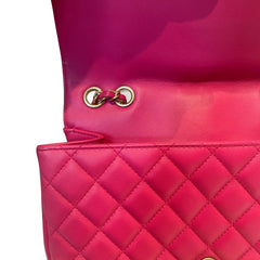 Vintage Chanel Classic Medium Double Flap Bag - Fuchsia Pink Lambskin (26cm)