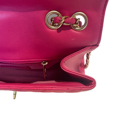 Vintage Chanel Classic Medium Double Flap Bag - Fuchsia Pink Lambskin (26cm)