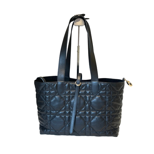 Dior Toujours Medium Bag - Black Macrocannage Calfskin with Gold Hardware