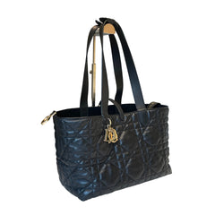 Dior Toujours Medium Bag - Black Macrocannage Calfskin with Gold Hardware
