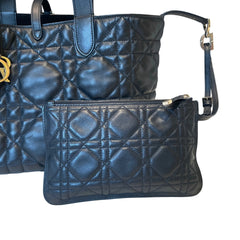 Dior Toujours Medium Bag - Black Macrocannage Calfskin with Gold Hardware
