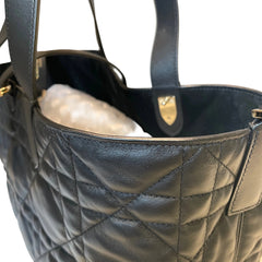 Dior Toujours Medium Bag - Black Macrocannage Calfskin with Gold Hardware