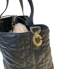 Dior Toujours Medium Bag - Black Macrocannage Calfskin with Gold Hardware
