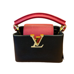 Louis Vuitton Capucines Mini - Black & Red Taurillon Leather (20cm)