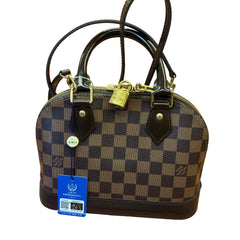Louis Vuitton Alma BB Handbag - Damier Ebene Canvas with Shoulder Strap