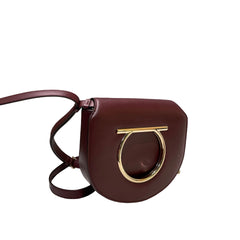 Salvatore Ferragamo Gancini Ring Crossbody Bag - Deep Red Smooth Leather