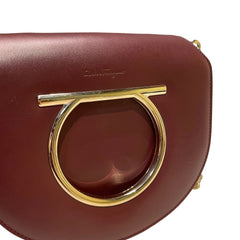 Salvatore Ferragamo Gancini Ring Crossbody Bag - Deep Red Smooth Leather