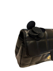 Vintage Chanel Camellia Flap Bag - Chocolate Bar Quilt Black Lambskin (18cm)