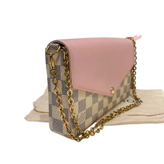 Louis Vuitton Félicie Pochette | Damier Azur & Rose Ballerine | 3-in-1 WOC