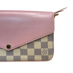 Louis Vuitton Félicie Pochette | Damier Azur & Rose Ballerine | 3-in-1 WOC