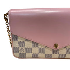 Louis Vuitton Félicie Pochette | Damier Azur & Rose Ballerine | 3-in-1 WOC