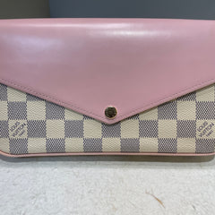 Louis Vuitton Félicie Pochette | Damier Azur & Rose Ballerine | 3-in-1 WOC
