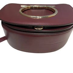 Salvatore Ferragamo Gancini Ring Crossbody Bag - Deep Red Smooth Leather