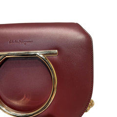 Salvatore Ferragamo Gancini Ring Crossbody Bag - Deep Red Smooth Leather
