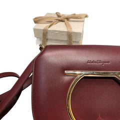 Salvatore Ferragamo Gancini Ring Crossbody Bag - Deep Red Smooth Leather
