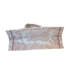 Christian Dior Medium Book Tote - Pink Toile de Jouy Embroidery (36cm)