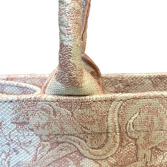 Christian Dior Medium Book Tote - Pink Toile de Jouy Embroidery (36cm)