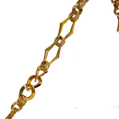 Prada Black Jeweled Baguette Bag with Gold Geometric Chain (32cm)