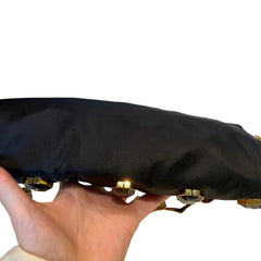 Prada Black Jeweled Baguette Bag with Gold Geometric Chain (32cm)