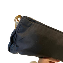 Prada Black Jeweled Baguette Bag with Gold Geometric Chain (32cm)